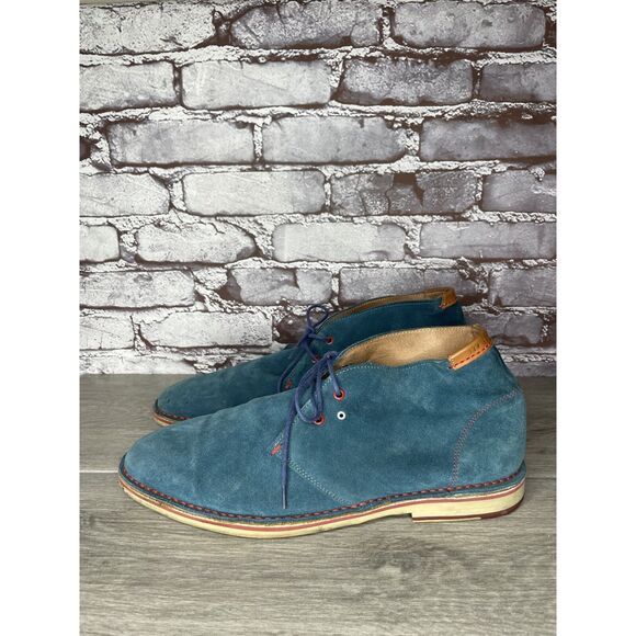 Ted Baker London Blue Suede Leather Lace Ankle Chukka Boots Men’s Sz 44EU/11M US - Picture 3 of 16